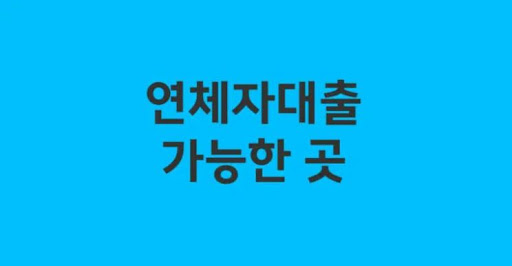 신용 등급 낮아도 가능한 연체자대출